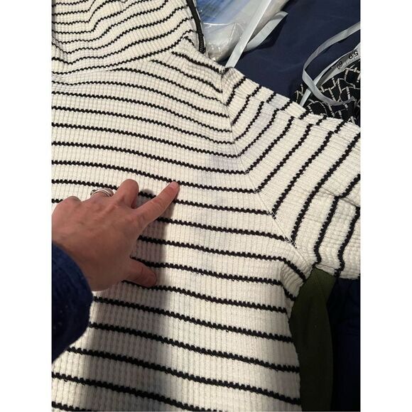 Lilla P cream and black striped cowl neck long sleeve thermal - Picture 6 of 7